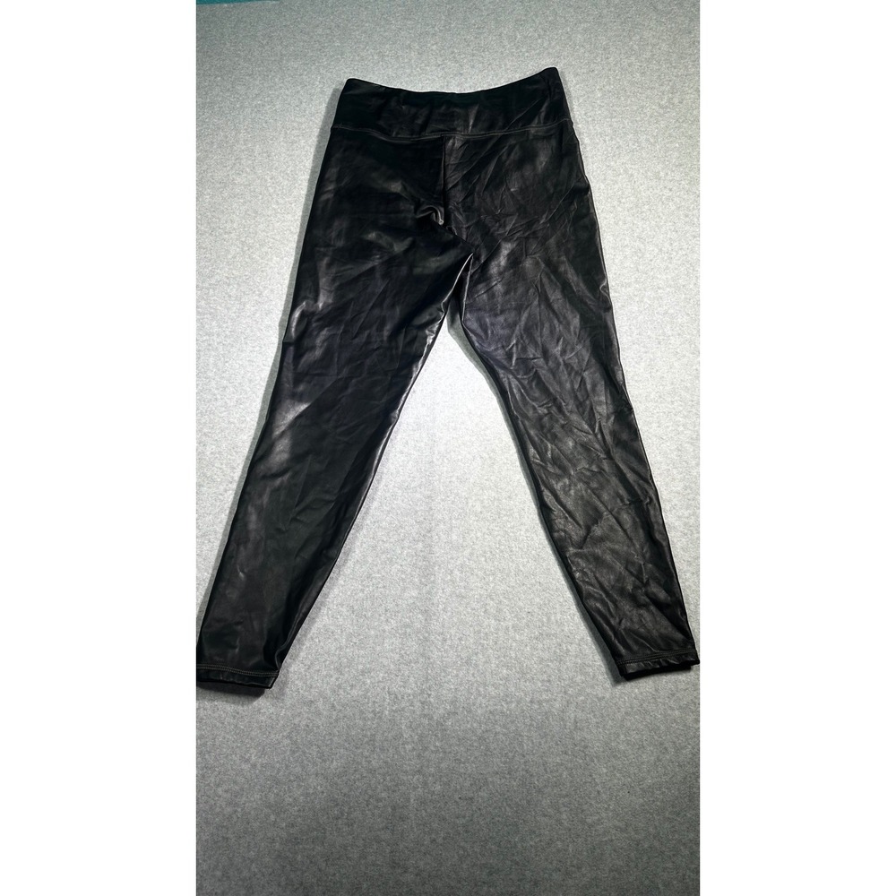Athleta All Over Gleam Tight Black Faux Leather High Rise Leggings Large 356179 - Picture 6 of 7